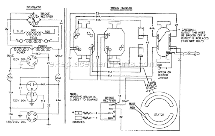 Page B Diagram and Parts List for 9091-0 50HZ Briggs and Stratton Generator